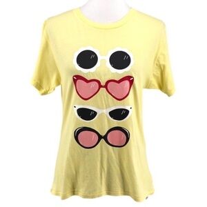 Wildfox Sunglasses T-shirt shirt sleeve yellow medium new with tags